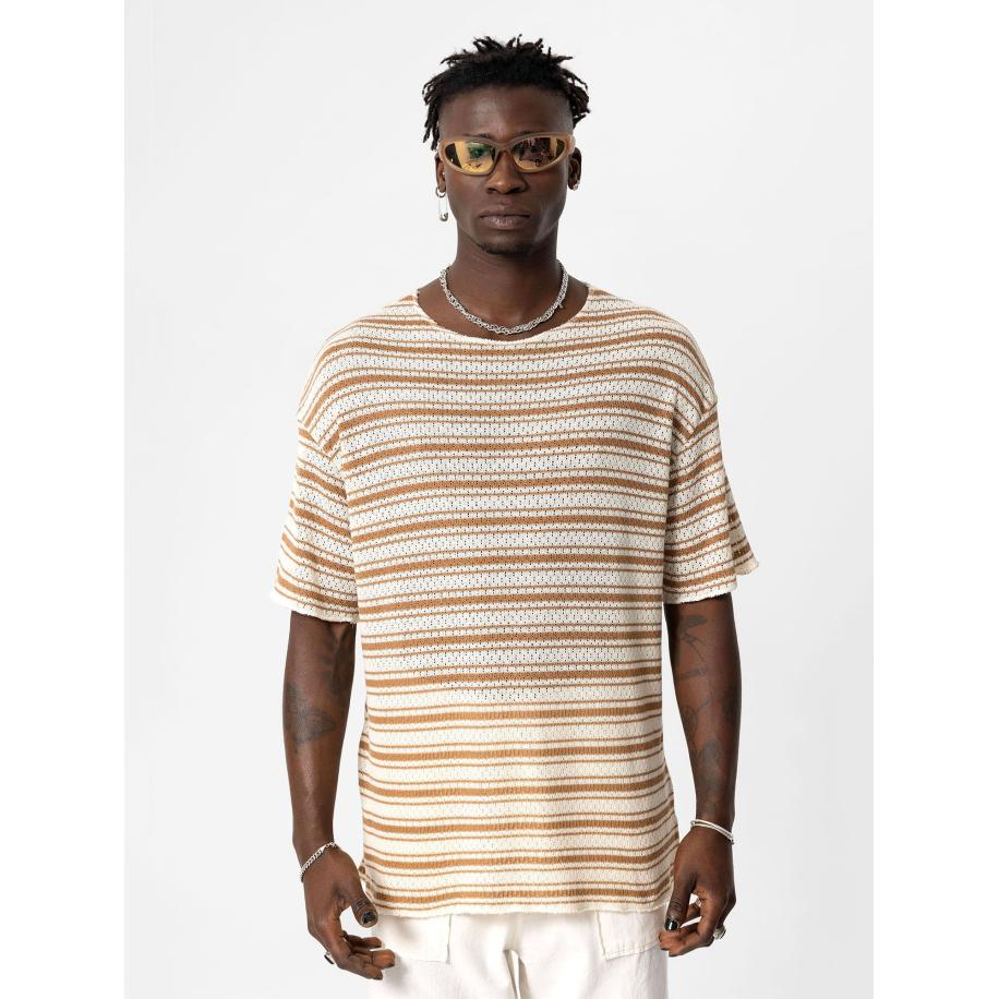 VAMOS CLO Shirt Colorado Springs camel / wit Bruin