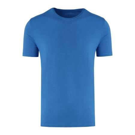 Marvelis Casual T-Shirt ronde hals blauw, Effen