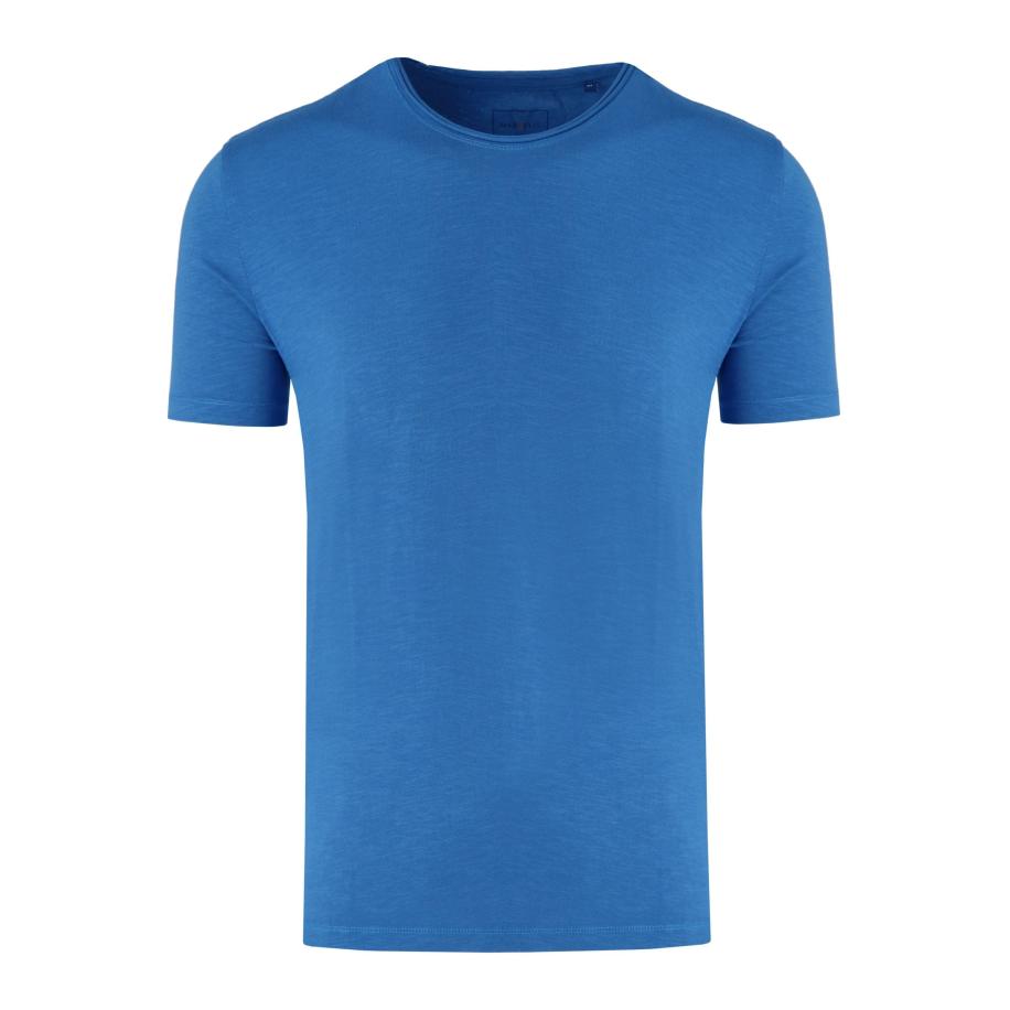 Marvelis Casual T-Shirt ronde hals blauw, Effen Blauw