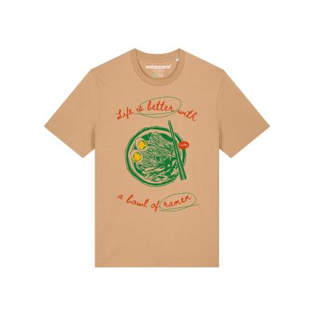Watapparel Watapparel Shirt Life Is Better With Ramen camel / geel / groen / rood