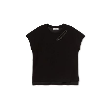 Lola Casademunt Lola Casademunt Shirt zwart / zilver / transparant