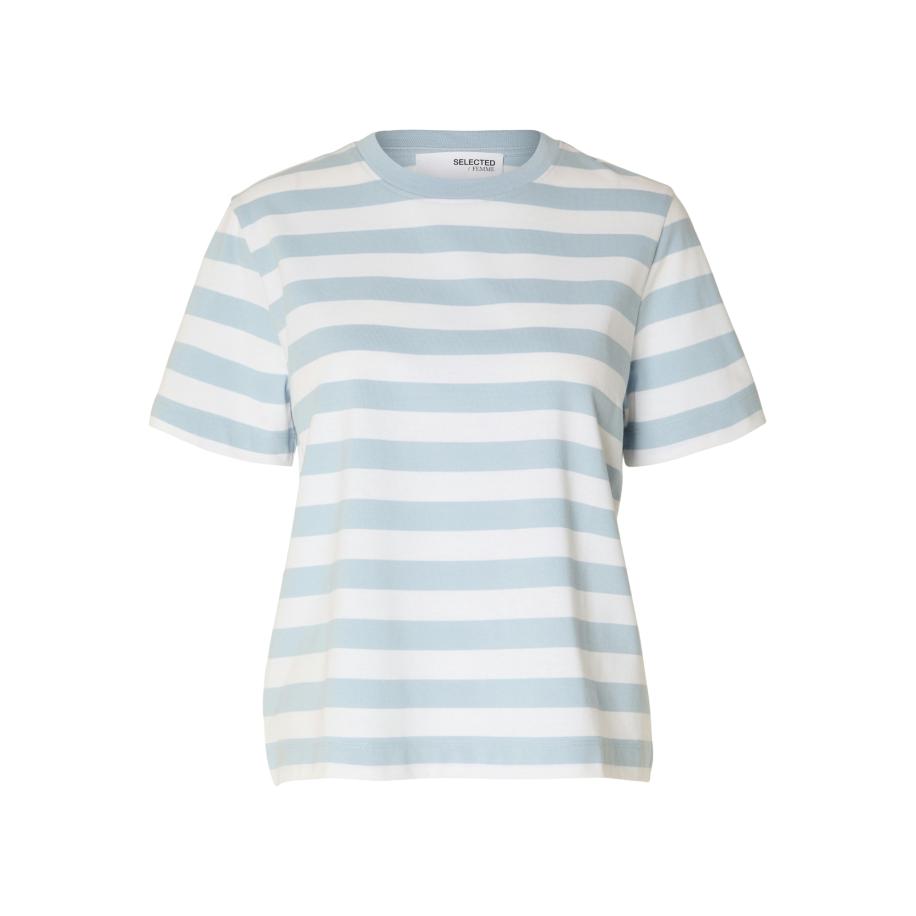 Selected SELECTED Shirt SLFEssential lichtblauw / wit -