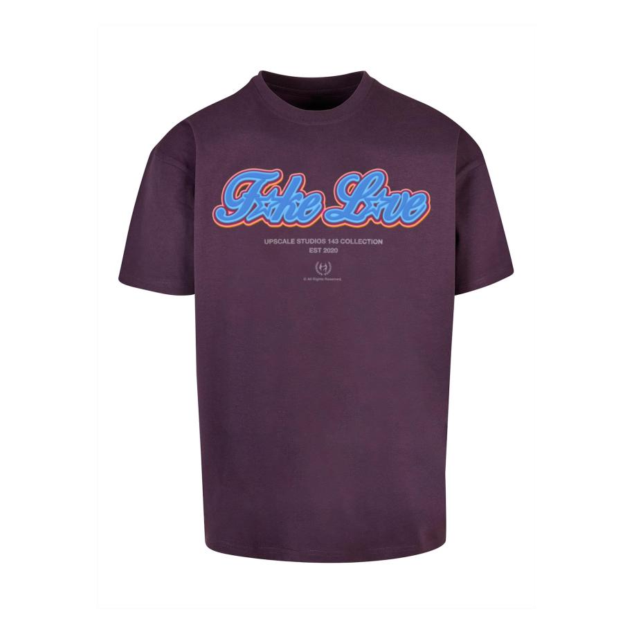 mister tee MT Upscale Shirt F*ke L*ve blauw / braam / oranje -