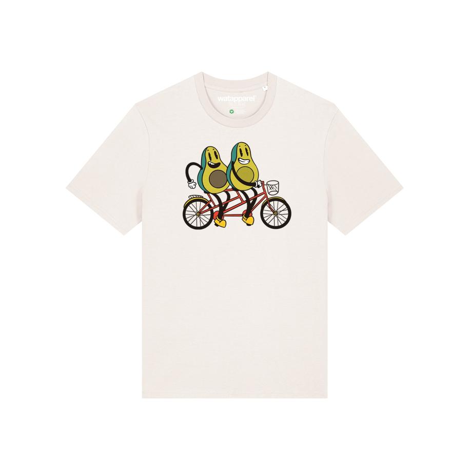 Watapparel Watapparel Shirt Avocado Fahrrad pastelgroen / rood / zwart / wit -
