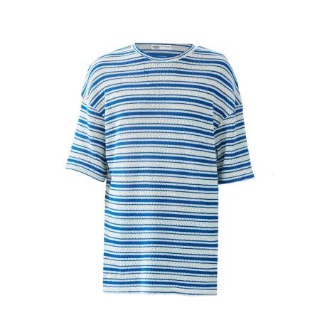 VAMOS CLO Shirt blauw gemêleerd / wit