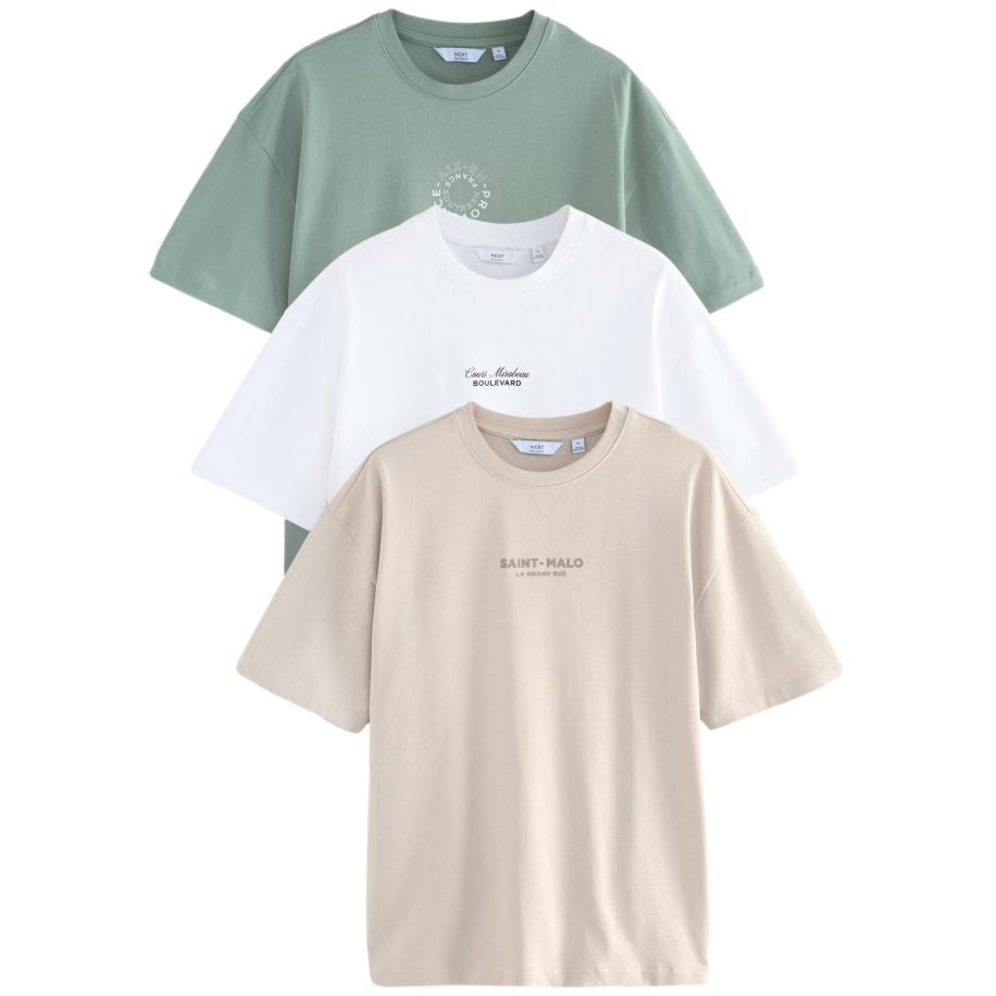 Next Next Shirt beige / pastelgroen / zwart / wit -