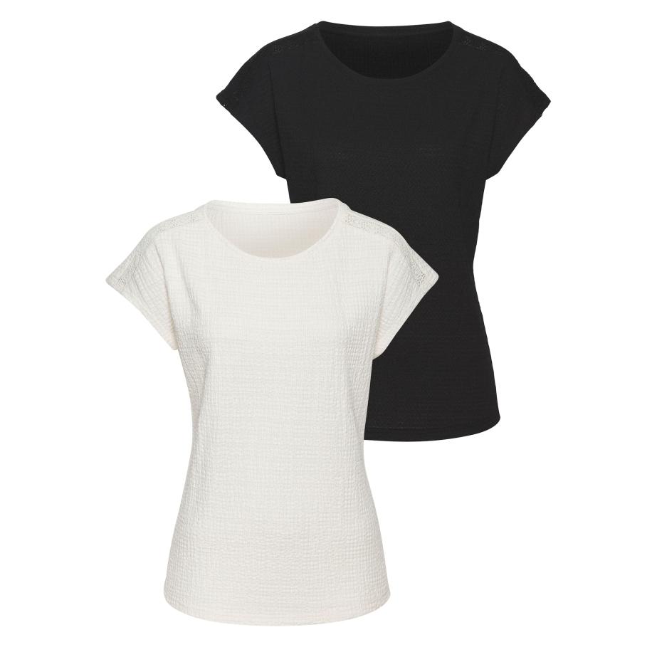 VIVANCE VIVANCE Shirt zwart / wit -