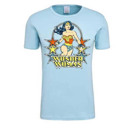 LOGOSHIRT Shirt Wonder Woman – Stars lichtblauw / gemengde kleuren