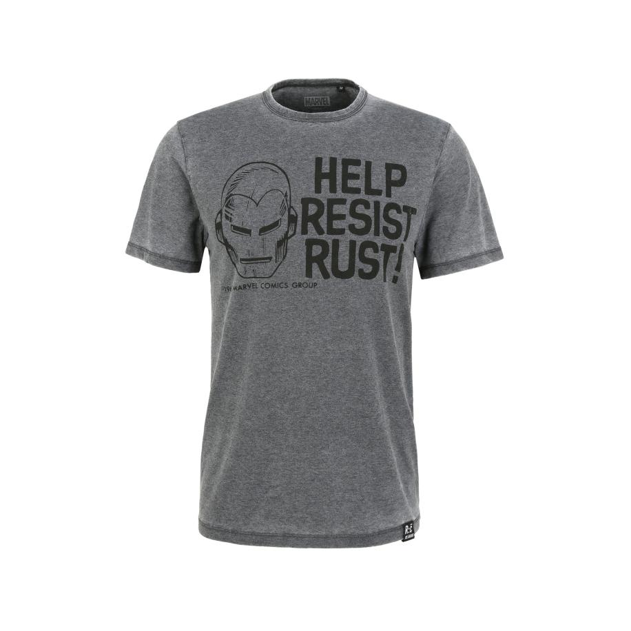 Recovered Recovered Shirt Marvel Help Resist Rust donkergrijs -