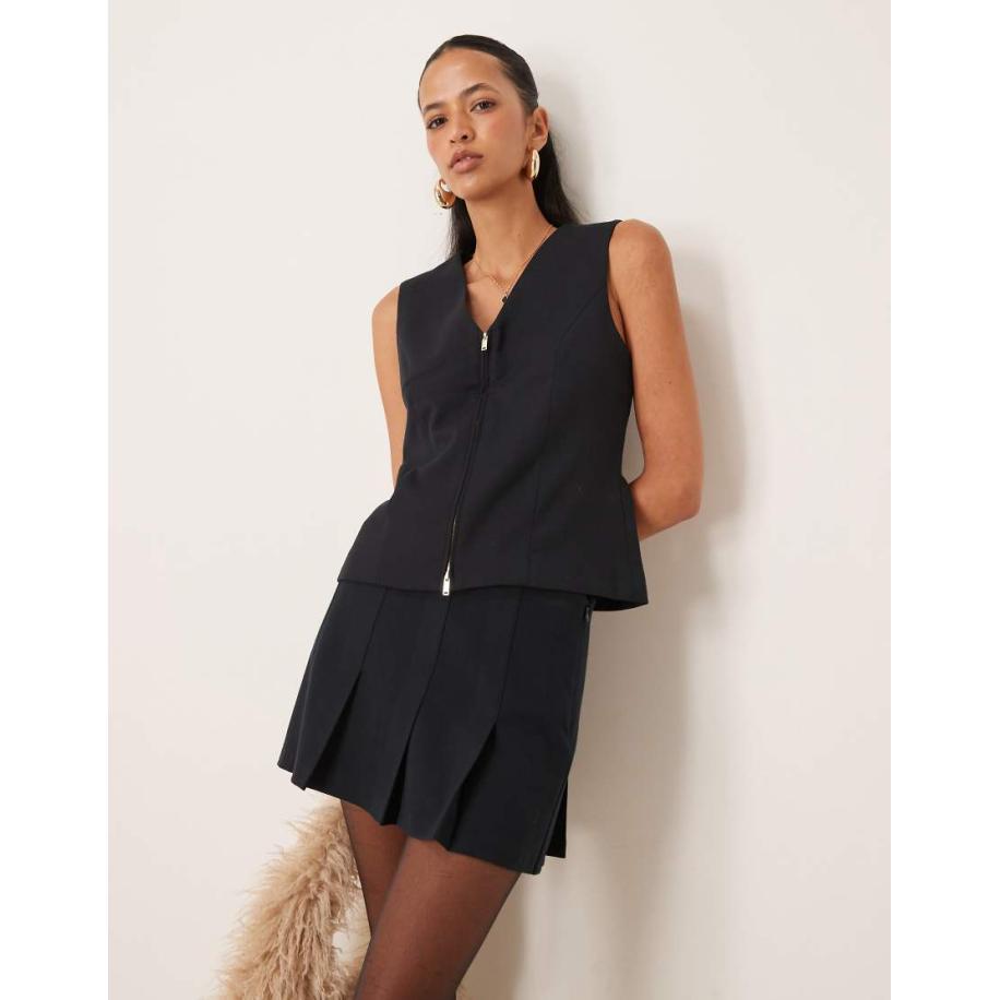 Abercrombie & Fitch Gilet met ritsdetail in donkerzwart Zwart