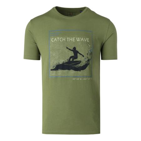 Marvelis Casual T-Shirt ronde hals bruin, Bedrukt