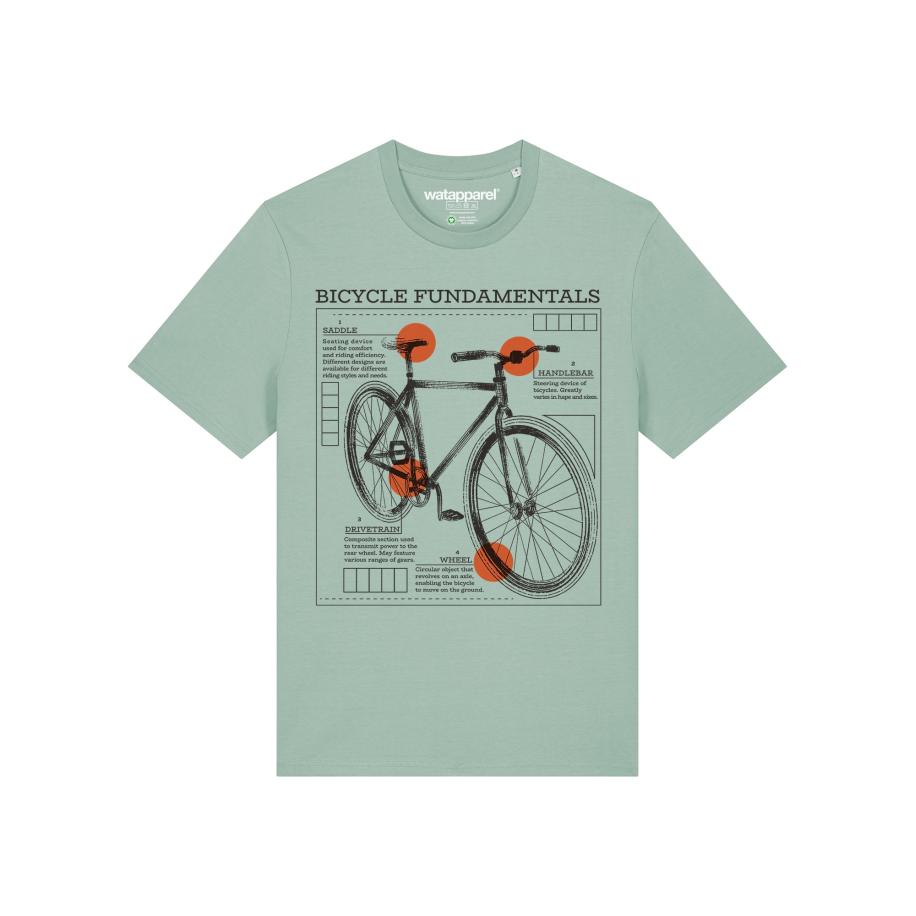 Watapparel Watapparel Shirt Fahrrad Grundlagen mintgroen / kreeft / zwart -