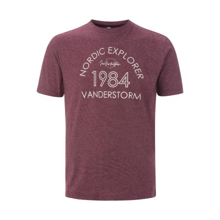 Jan Vanderstorm T-Shirt ronde hals donkerrood, Effen