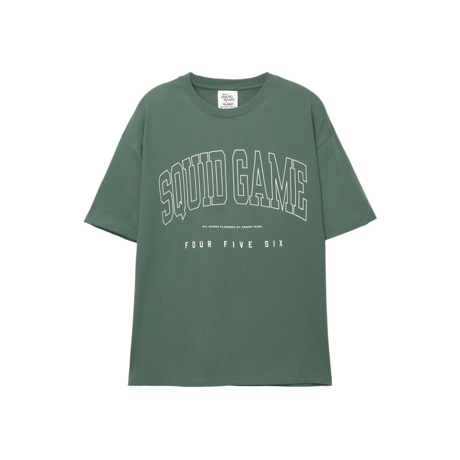 Pull&Bear Pull&Bear Shirt SQUID GAME groen / wit -