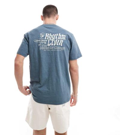 Rhythm - Livin - T-shirt in donkerblauw-Marineblauw