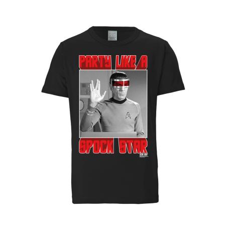 LOGOSHIRT Shirt Star Trek - Spock, Party grijs / rood / zwart