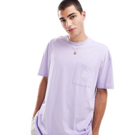 Threadbare - Oversized T-shirt met zakdetail in lila-Paars