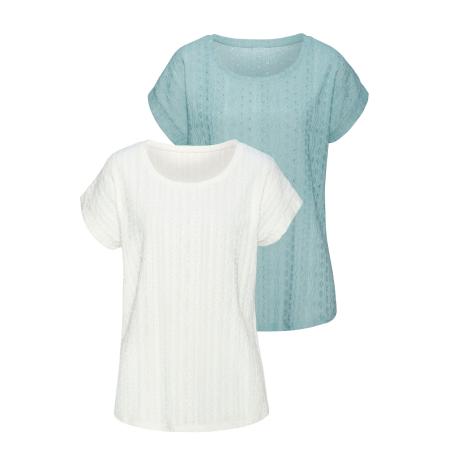 VIVANCE VIVANCE Shirt blauw / wit