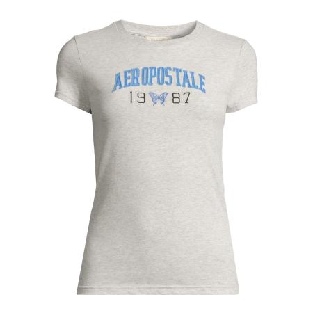 Aeropostale AÉROPOSTALE Shirt JKI ARCH 1987 BTTRFLY azuur / grijs gemêleerd / zwart
