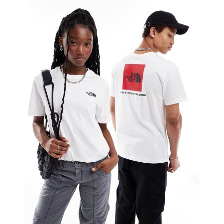 The North Face Red Box T-shirt met print op de achterkant in wit