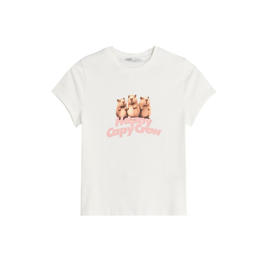 Bershka Bershka Shirt bruin / lichtbruin / rosa / offwhite -