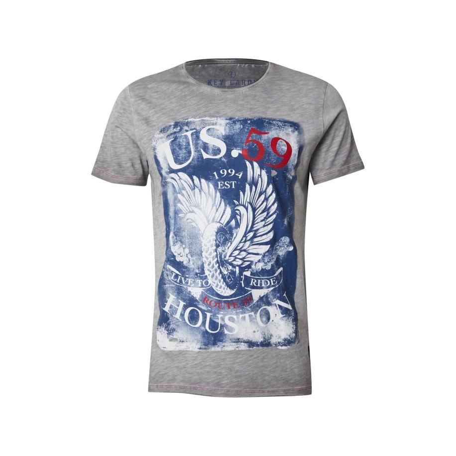 Key Largo Key Largo Shirt HOUSTON grijs / rood / wit Grijs