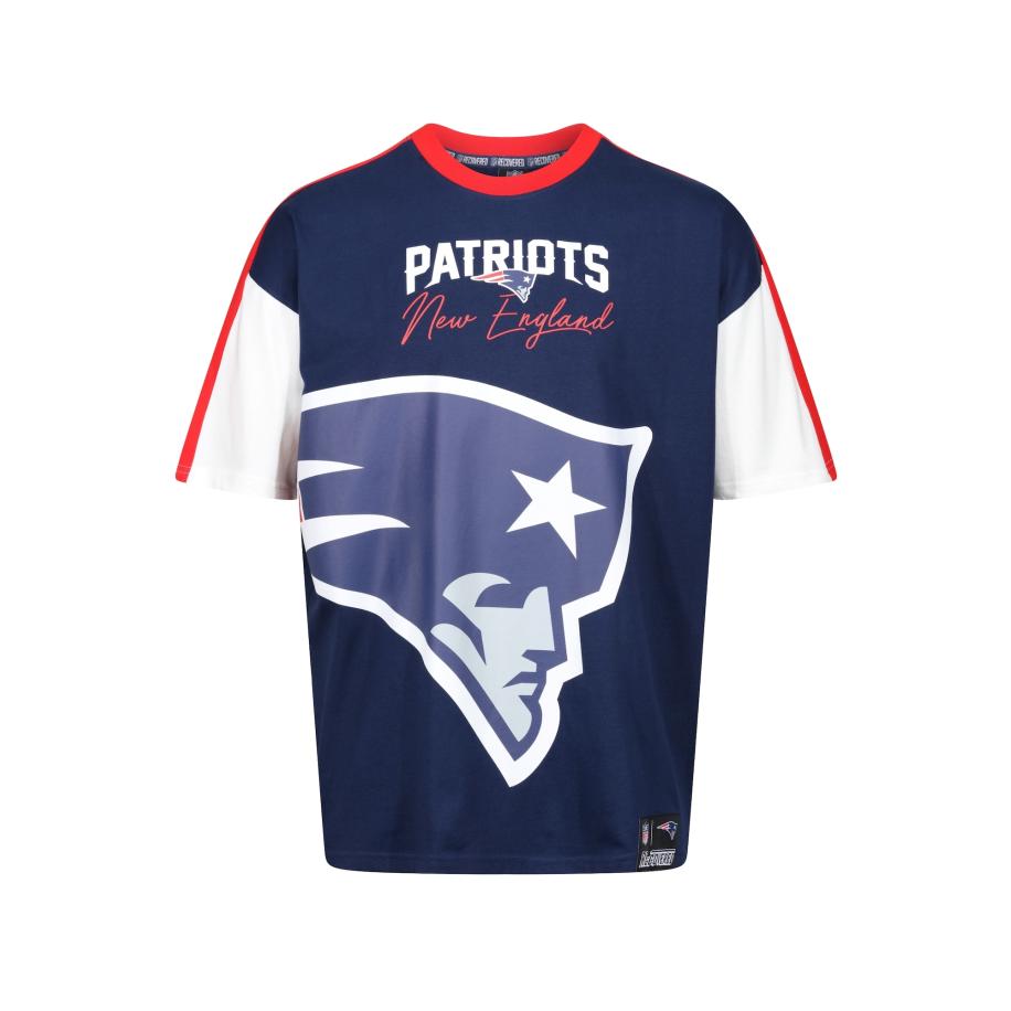 Recovered Recovered Shirt NFL Patriots New England Cut and Sew Oversized donkerblauw -
