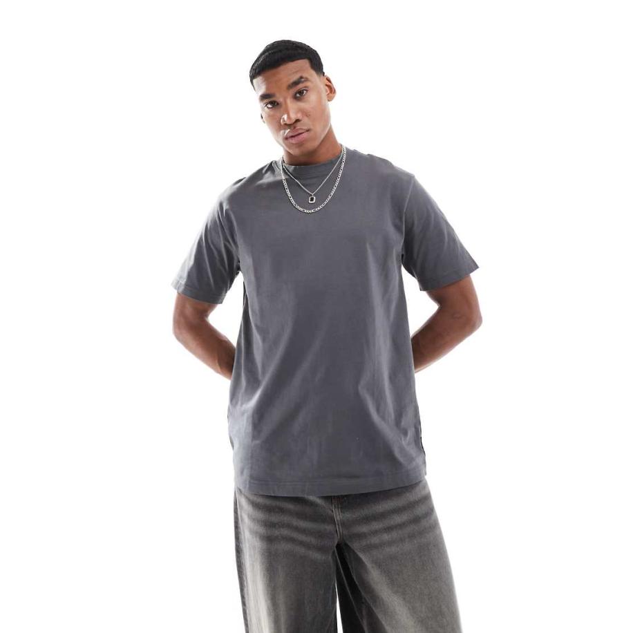 ONLY & SONS - Ruimvallend T-shirt in antraciet-Grijs Grijs