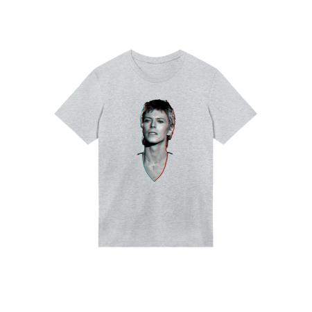 F4NT4STIC F4NT4STIC Shirt TV Times Pop Star David Bowie Portrait 1977 grijs / donkergrijs / zwart