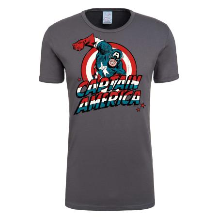 LOGOSHIRT Shirt Captain America grijs