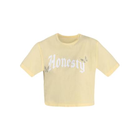 No Matter What No Matter What Shirt pasteelgeel / wit