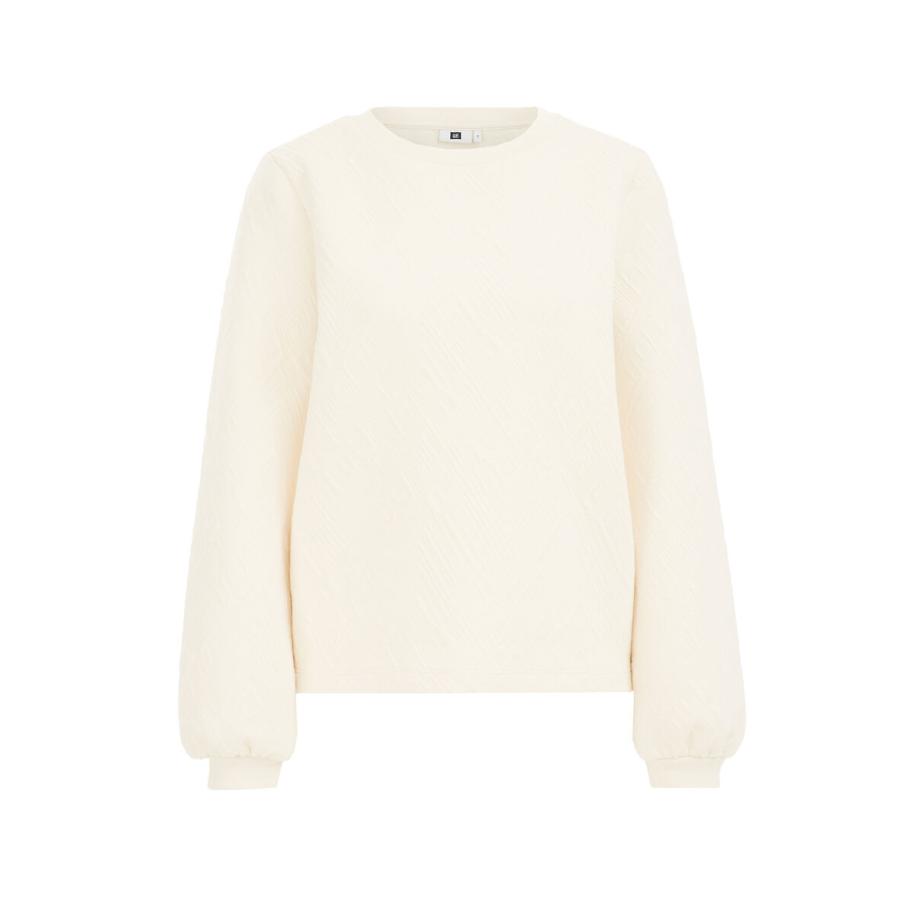 WE Fashion Dames T-shirt met dessin - Curve - Regular fit - Beige - Katoen - Plus Size Maat: 46 Bruin