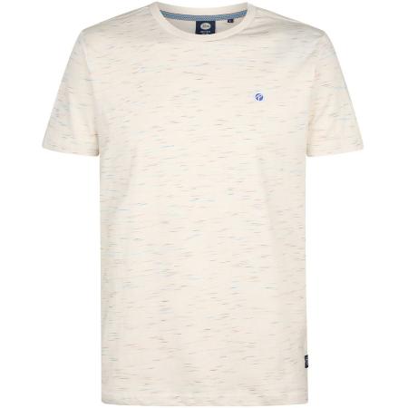 Petrol T-Shirt Sandstone Melange Ecru