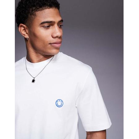 HUGO Blue - T-shirt in wit met logo