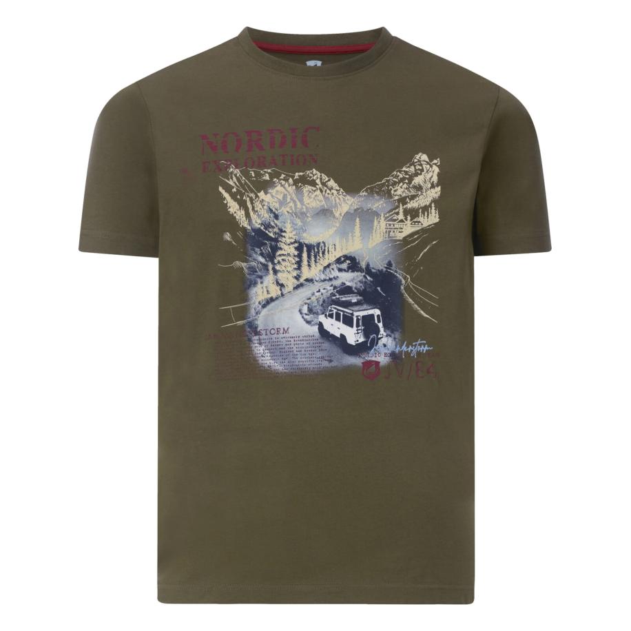 jan vanderstorm Jan Vanderstorm Shirt Hakse crème / grijs / olijfgroen / roodviolet -