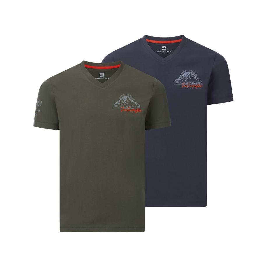 jan vanderstorm Jan Vanderstorm Shirt Jendur donkerblauw / donkergroen -