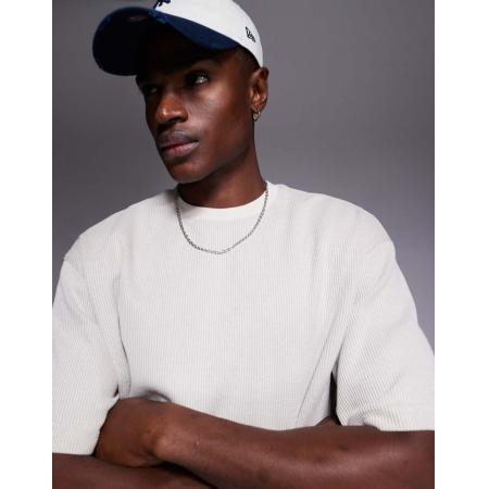 HUGO Blue - Losvallend T-shirt in stone-Neutraal