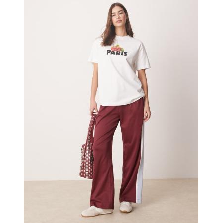 Abercrombie & Fitch Oversized T-shirt met korte mouwen en Paris-print in wit