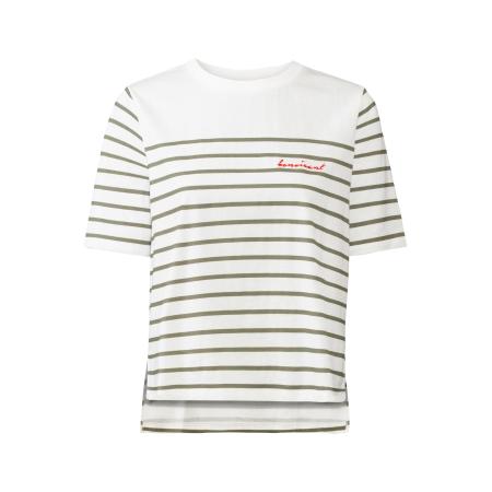 Lascana LASCANA Shirt olijfgroen / neonrood / wit