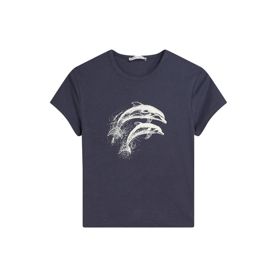 Bershka Bershka Shirt marine / wit -