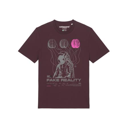 Watapparel Watapparel Shirt Fake Reality grijs / rosa / donkerrood