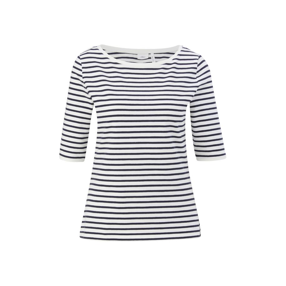 s.Oliver BLACK LABEL Shirt grafiet / wit Wit