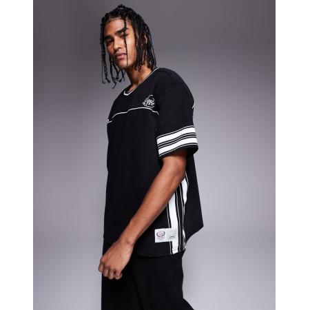 Liquor N Poker - Oversized varsity hockey T-shirt in zwart