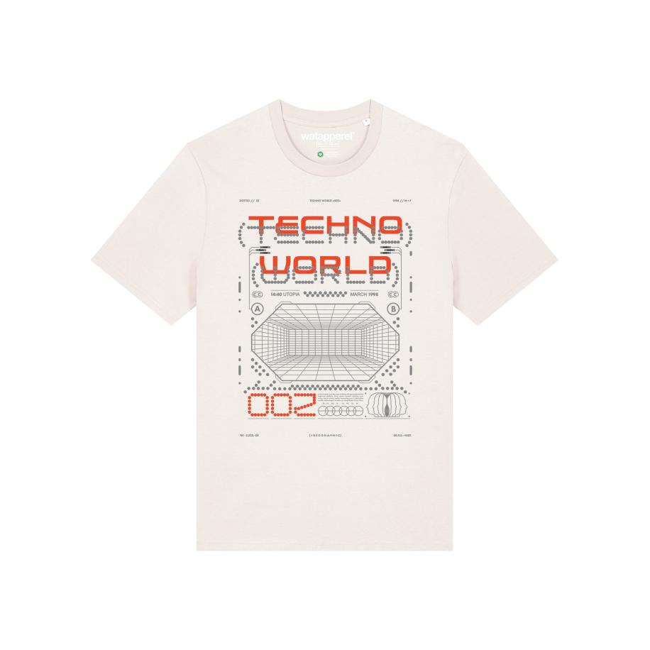 Watapparel Watapparel Shirt Technoworld grijs / oranjerood / offwhite -