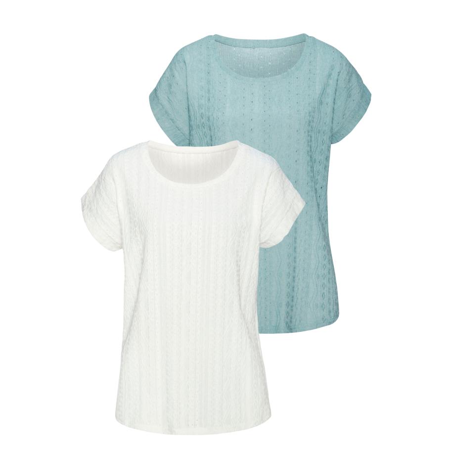 VIVANCE VIVANCE Shirt blauw / wit -