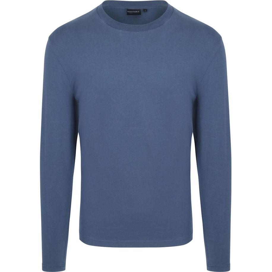 Suitable Respect Longsleeve Heavy T-shirt Donkerblauw Blauw