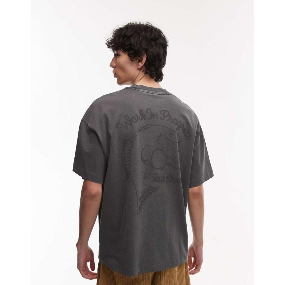 Carhartt WIP - Bait Shack - T-shirt met print in zwart met wassing Zwart