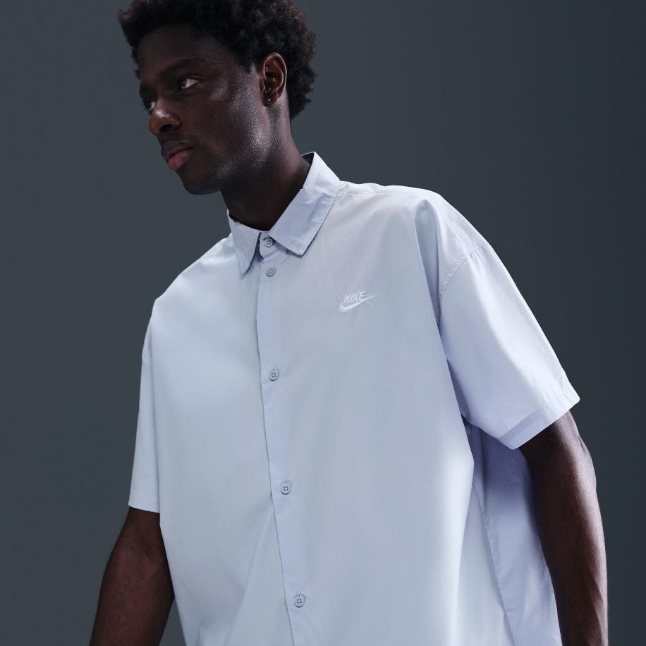 Nike Club overhemd met korte mouwen en knoopsluiting voor heren - Grijs Grijs