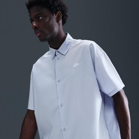 Nike Club overhemd met korte mouwen en knoopsluiting voor heren - Grijs