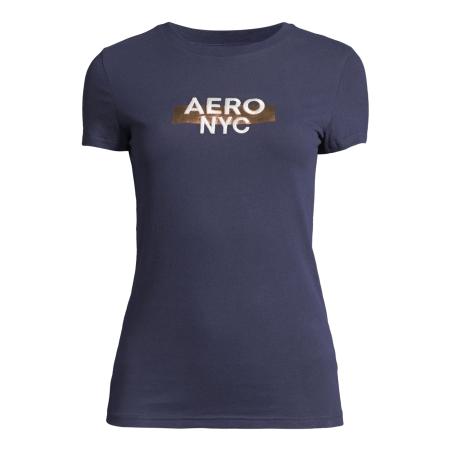 Aeropostale AÉROPOSTALE Shirt JUL navy / goudgeel / wit